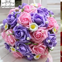 Perfectlifeoh имитация роз букет невесты Холдинг Букет Свадебные цветы Свадебные букеты