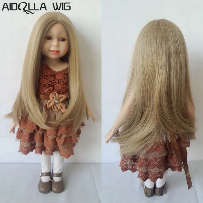 

25-28cm Head Circle Long Straight Hair Doll Wigs for 18 inch American doll hair 702# Aidolla wig