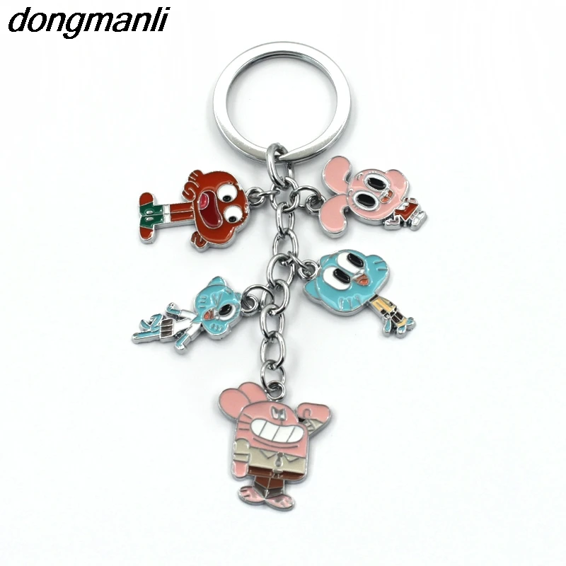 

P1370 Dongmanli The Amazing World of Gumball Cosplay Animals Figures Charms car Keychain Accessories kids toys Key Ring