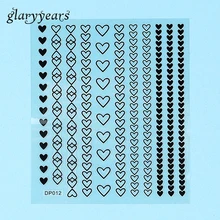 1 шт 3D наклейка для ногтей Черное золото сладкое сердце наклейка для ногтей Наклейка для женщин инструмент для маникюра украшение DP012 наклейка для ногтей праздник