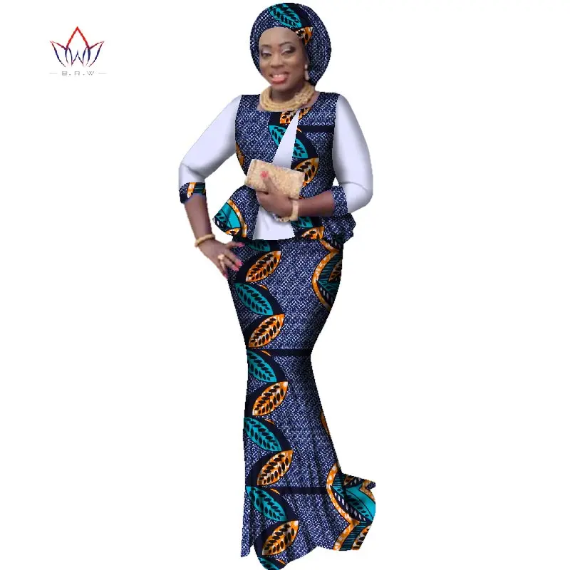 Новая африканская юбка наборы для женщин Dashiki кружевная ткань смешанные африканские платья Bazin Riche плюс размер свадебная одежда WY2290