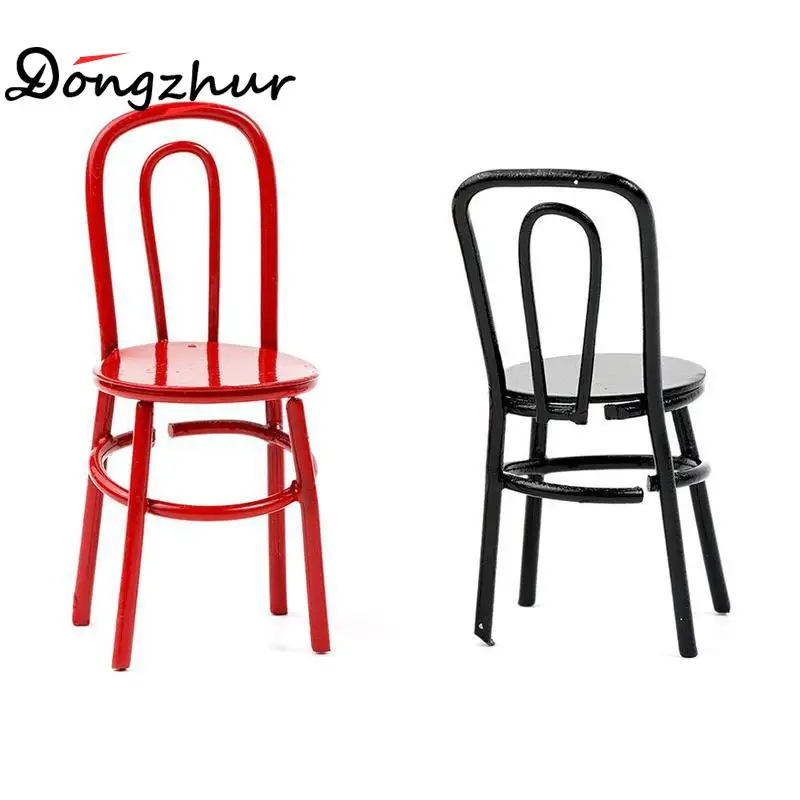 Dongzhur 1pcs 20mm*22mm*53mm Alloy Miniature Chair for 1:12 Dolls House Miniature Accessories Classic Kids Toy Black Red WWP9279 Dongzhur 1pcs 20mm*22mm*53mm Alloy Miniature Chair for 1:12 Dolls House Miniature Accessories Classic Kids Toy Black Red WWP9279