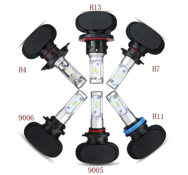 Комплект светодиодных автомобильных ламп 8000LM 50 Вт H1 H4 H7 H9 H10 H11 H13 9003 9005 9006 HB2 HB3 HB4 S1 Light 50W Auto Headbulbs CSP Lamp