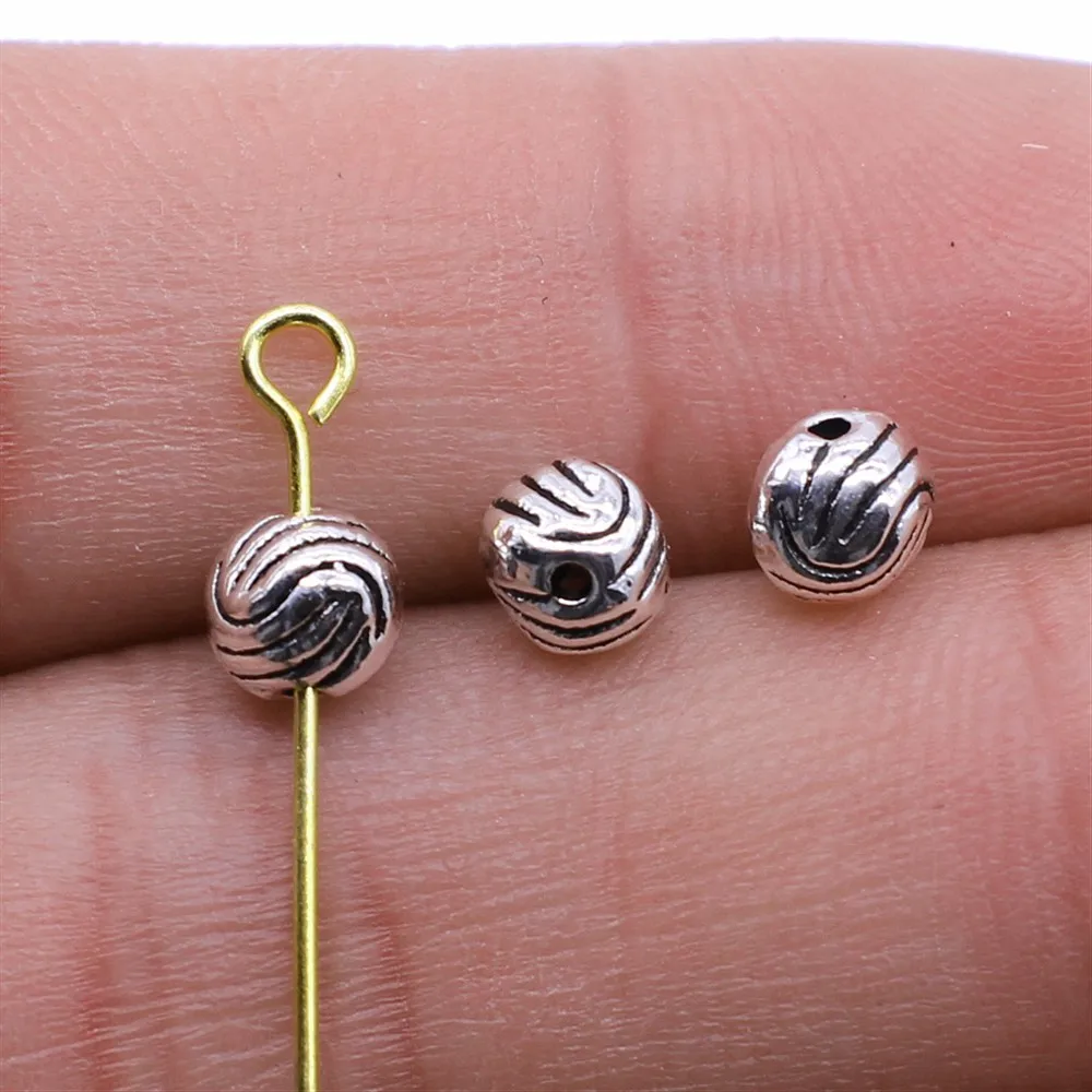 

WYSIWYG Jewelry Findings Handmade DIY Craft Bead Antique Silver Plated Charms 50pcs 5mm