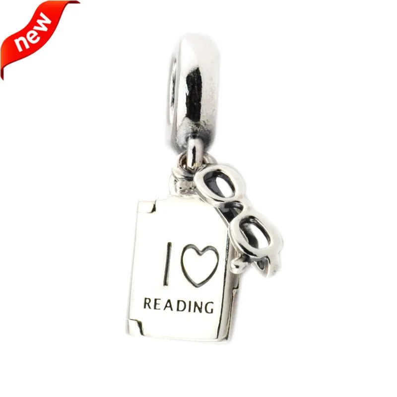 

CKK berloque 925 Sterling Silver Love Reading pendientes Charms Beads for Jewelry Making Fit Europe Bracelets DIY Accessories