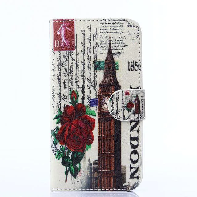 Luxury Effiel Towers style Flip PU Leather Case Wallet For Samsung Galaxy s5 mini G800 Free Shipping |