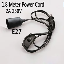 1,8 м подвеска E27 держатель лампы, американская стандартная штепсельная вилка адаптер On/Off переключатель AC110-220V