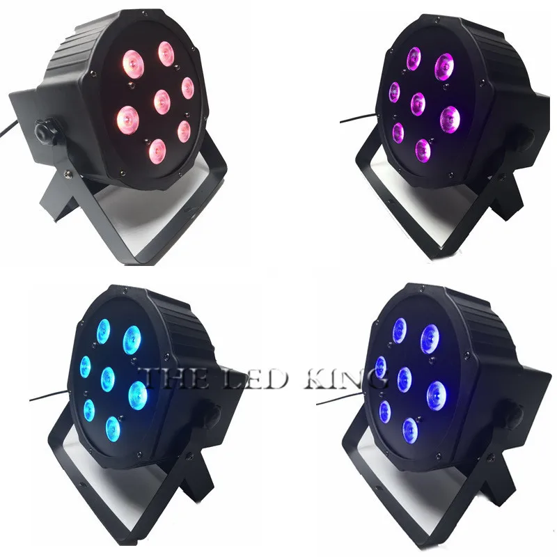 Светодиодное алюминиевое освещение DMX512 4 шт. 7x12 Вт RGBW дюйма Par 7x18 RGBWA + UV 6 в 1 для
