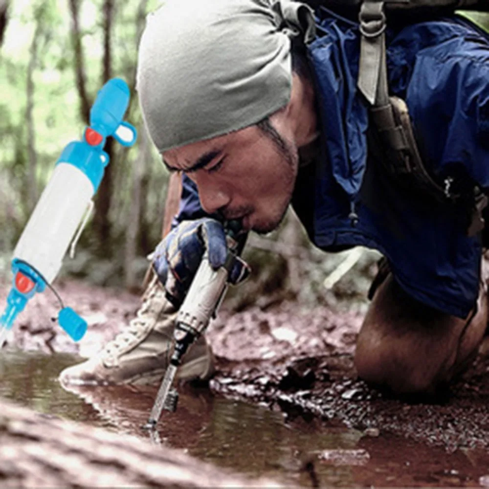 

Portable ABS Outdoor Direct Drinking Water Filter Camping Hiking Water Purifier Cleaner Safety Survival Emergency Tool in Summer