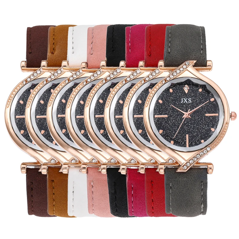 

Women Luxury Diamond Watch Fashion Starry sky Leather Ladies Wrist Watch Female Casual Rhinestone Dress Clock Gift reloj mujer