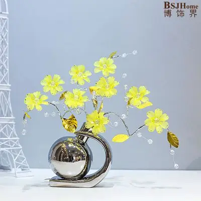 Минималистичная керамическая акриловая креативная простая модная ваза для цветов, домашний декор, украшение для комнаты, бара, свадебные украшения, статуэтка ручной работы - Цвет: I