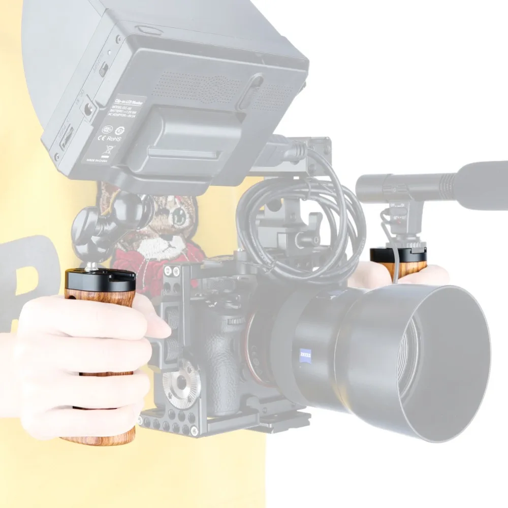 Деревянные ручки NICEYRIG для DSLR камеры боковая ручка Холодный башмак с отверстиями