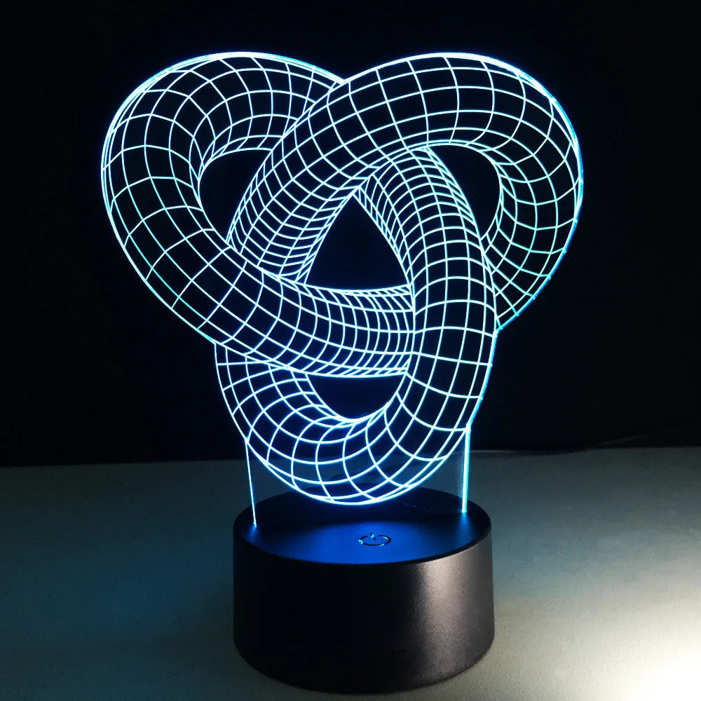 Новинка акриловая 3D лампа USB ночник абстрактный узор Цвет Сменные настольные лампы творческие подарки или домашнее декоративное освещение
