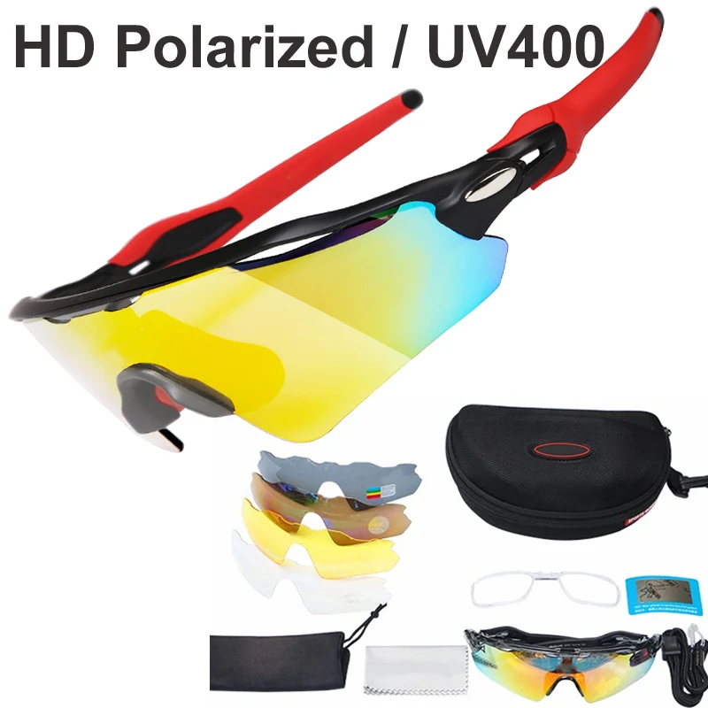 Polarized Sunglasses 5 Set Interchangeable Lenses for Biking Outdoor Fishing Running Driving font b Gafas b