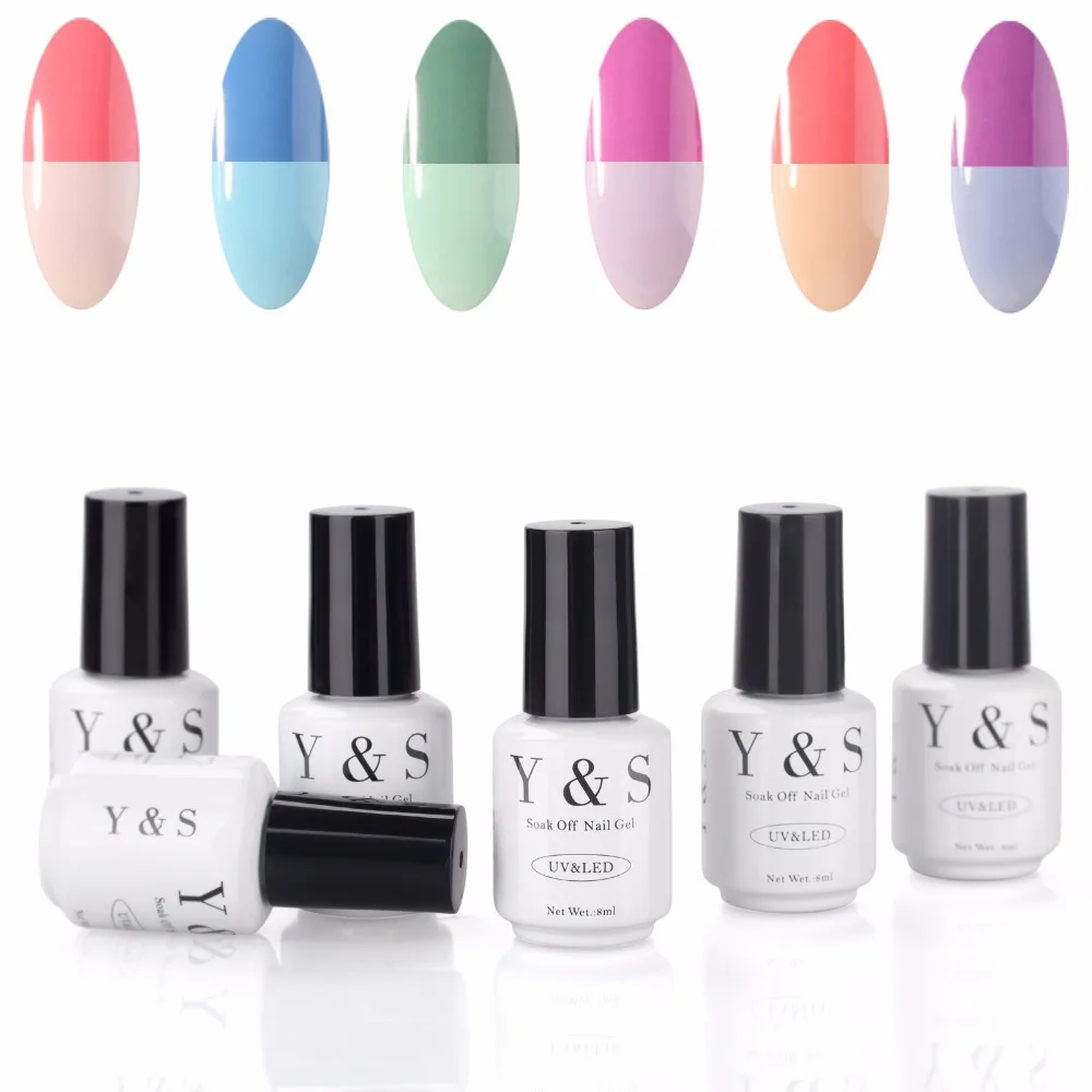 

Y&S 8ml Nail Gel Polish Mood Temperature Thermal Color Change UV/LED Soak Off Gel Nail Polish Hot Sale UV Gel 6pcs/lot