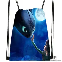 Custom how_to_train_your_dragon походная сумка на шнурке милый рюкзак для детей(черная спинка) 31x40 см#180611-03-134