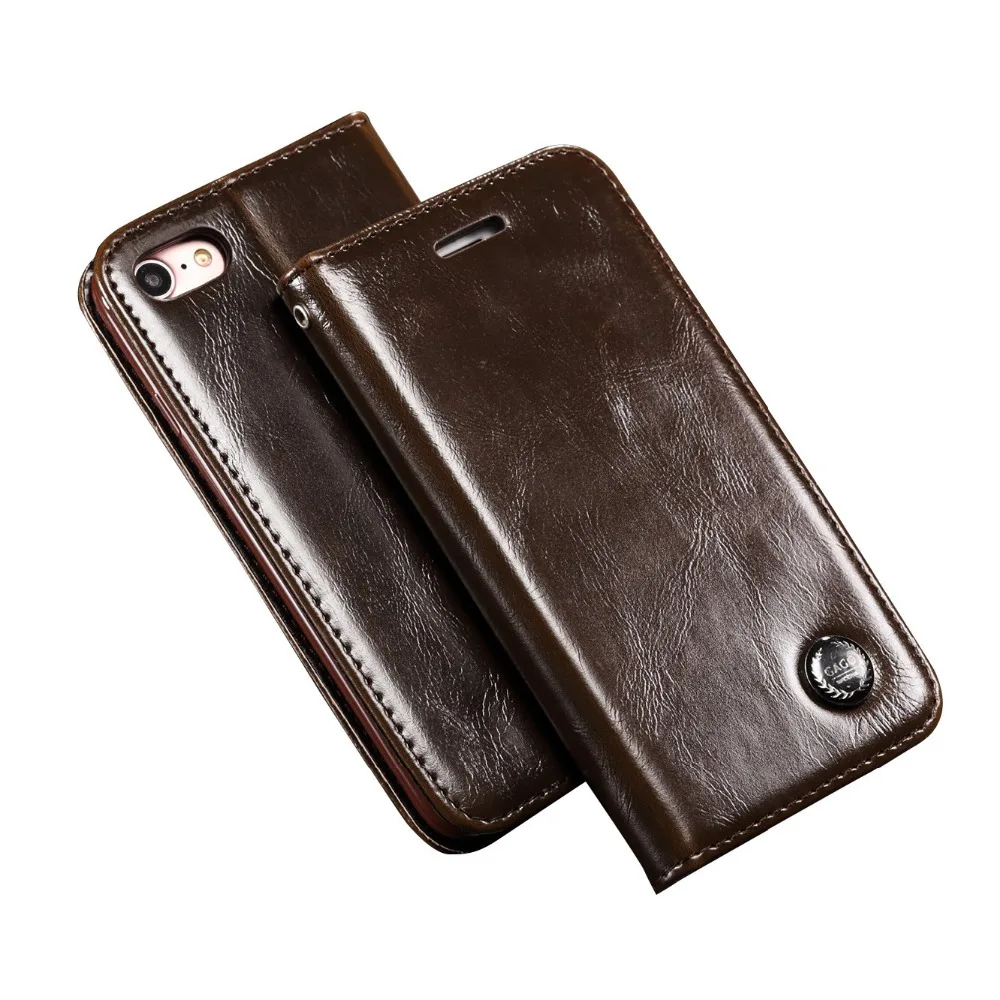 

Genuine Leather Credit Card Holder Case For Smart iPhone 6/7/8 plus Cowhide Wallet Bank Card Cover