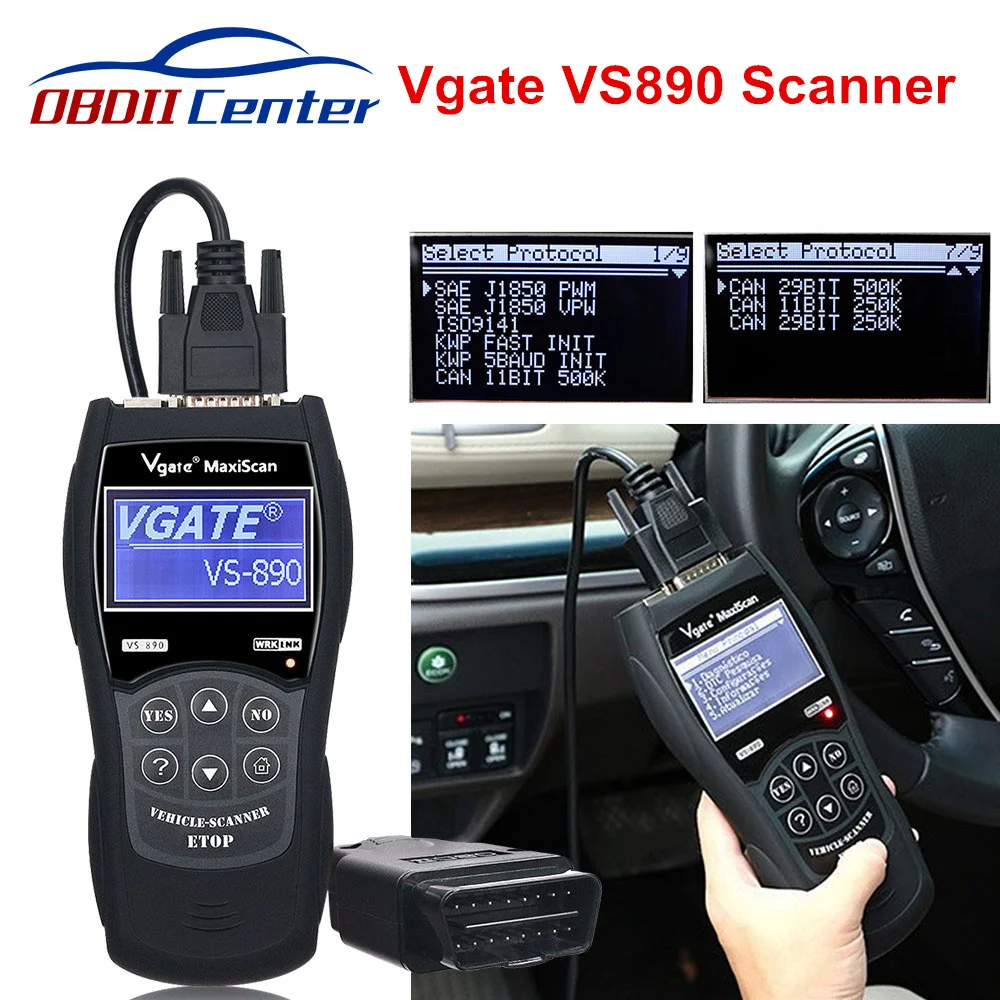 

Vgate VS890 Car Diagnostic Scanner OBD2 Auto Code Reader Maxiscan VS 890 VS890S ObdII Scanner VS-890 Support Multi-brands Cars
