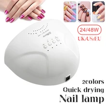 Led ногтей фототерапии машина 48 W Интеллектуальные индукции лампы для ногтей быстросохнущие машина выпечки лампы Сушилка УФ лампа УФ сушки ногтей