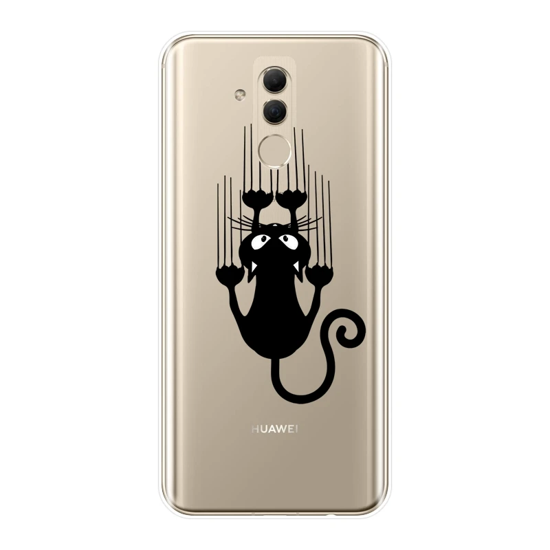 Задняя крышка для Huawei Mate 20 10 9 Pro силиконовый мягкий черный чехол с изображением