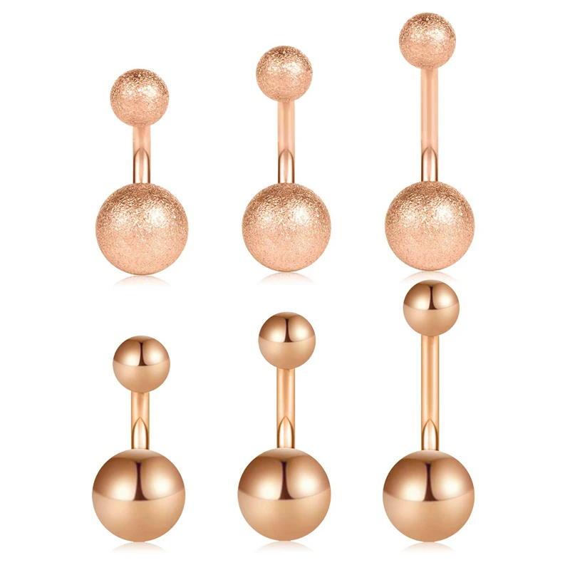 

Surgical Steel Matte Shiny Balls 14G 6mm 8mm 10mm Inches Short Belly Button Ring Earring Navel Piercing Jewelry