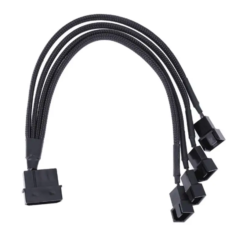 Molex 4 Pin на 4x3/4-pin 5v12v Usb рукав двойной вентилятор адаптер питания кабель 30 см AU16