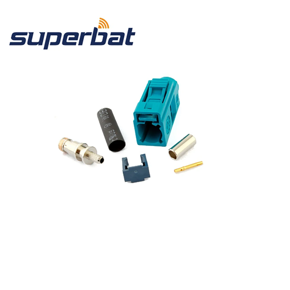 

Superbat 10pcs Car Radio GPS Antenna Connector Fakra Z Waterblue/5021 Neutral Coding Female Crimp for RG316 RG174 LMR100 Cable