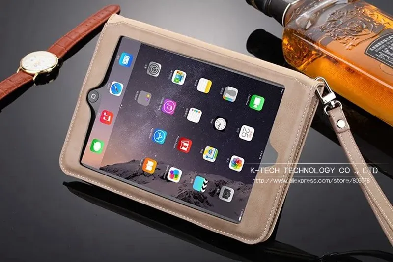 Для ipad Air 1 2 ретро портфель ручной ремень держатель кожаный чехол для Apple ipad 5 ipad 6 авто Пробуждение/спящий Стенд Флип сумки чехол