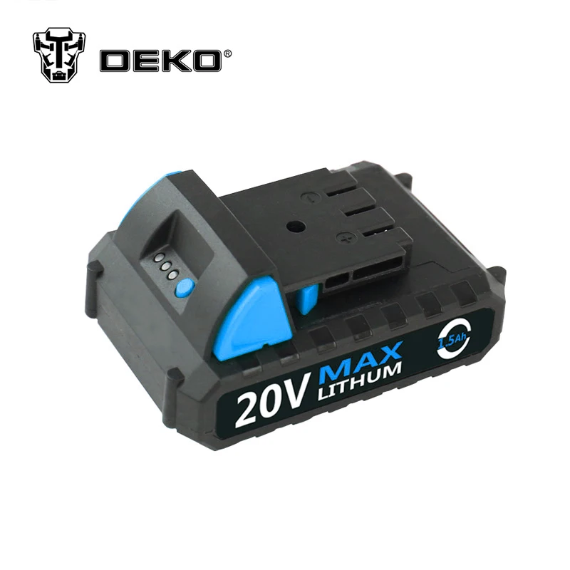 DEKO 20V литиевая 1500mAh Аккумуляторная дрель Инструмент Аккумулятор для GCD20DU2 - Цвет: blue