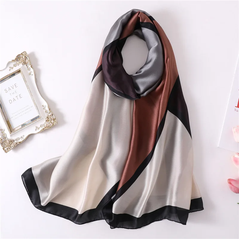 

Luxury Brand Women Scarf Silk Pashmian Design Print Beach Lady Shawls and Wraps Foulard Hijab Head Band 2019 Fashion
