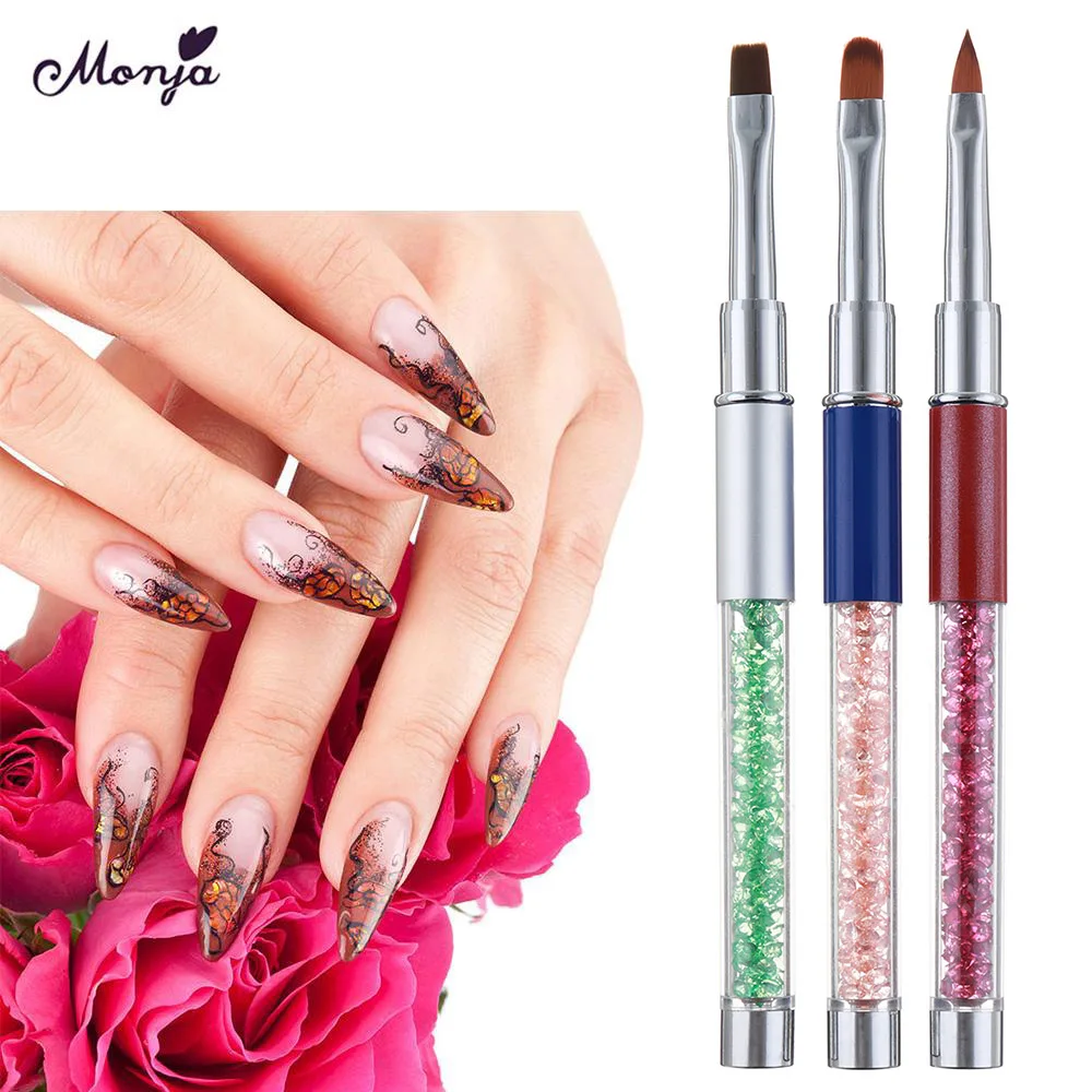 3Pcs Professional Nail Art Brushes Carved Nail Art Liner 3D Painting