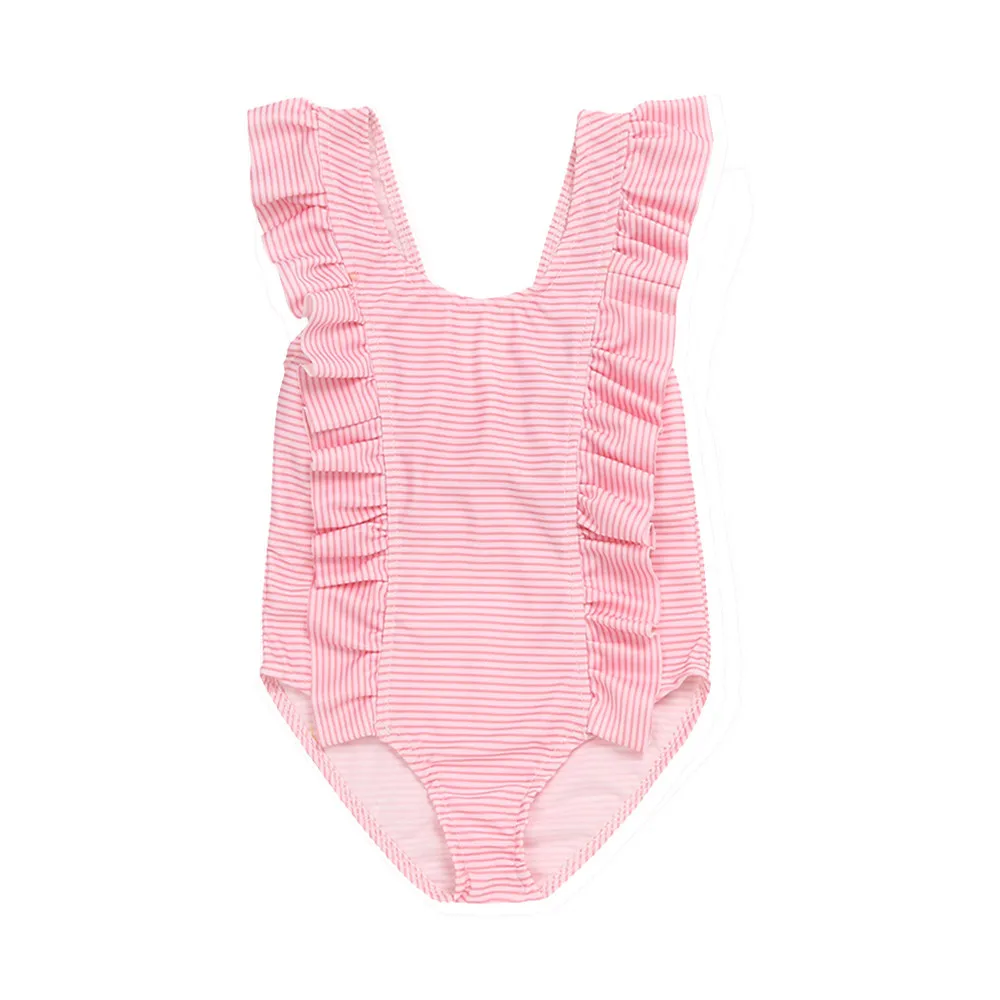 

Infant Kid Baby Girls Striped Bikini Ruffles Swimsuits One Pieces Bath Swimwear Kids Clothes Costume Girl Casual Children Dress
