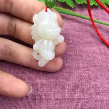 Hetian Jade кулон зодиак, милый мультфильм Версия