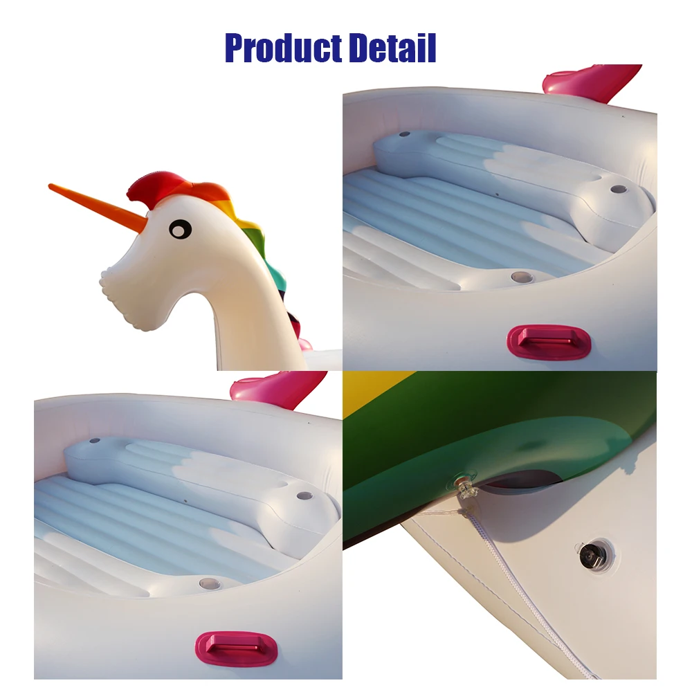 Giant swimming pool inflatable unicorn floats,inflatable rainbow unicorn party bird island float
