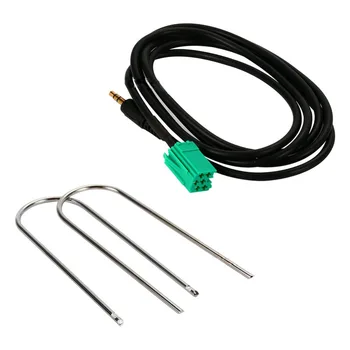 

BEESCLOVER AUX Cable for Renault Car Audio Parts 3.5mm Audio Jack MP3 iPod iPhone with 2 U Style Car Radio Tool