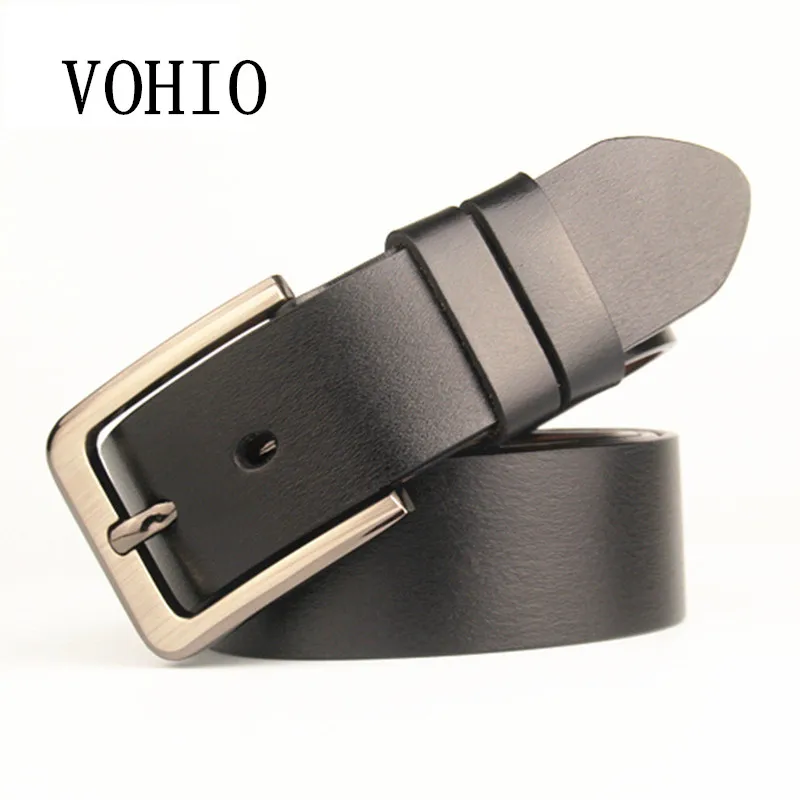 VOHIO Mens Plus Size 170CM Belts Genuine leather Black brown Belt
