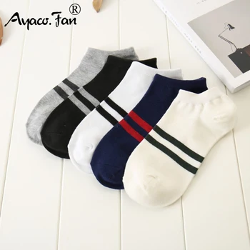 

Men's Socks Cotton Striped Letter Sports Boat Socks Summer Autumn New Male Casual Harajuku Breathable Soft Men Ankle Sock Meias