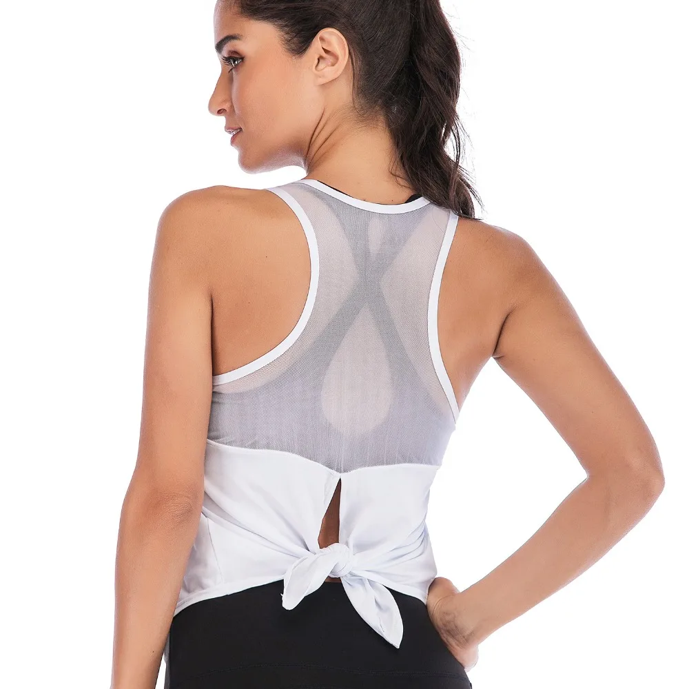 

Summer Women Sport Vest Slim Femme Yoga Shirts Crop Running Vest Mesh Patchwork Fitness T-shirt Tank Tops Gym Workout Tee Blouse