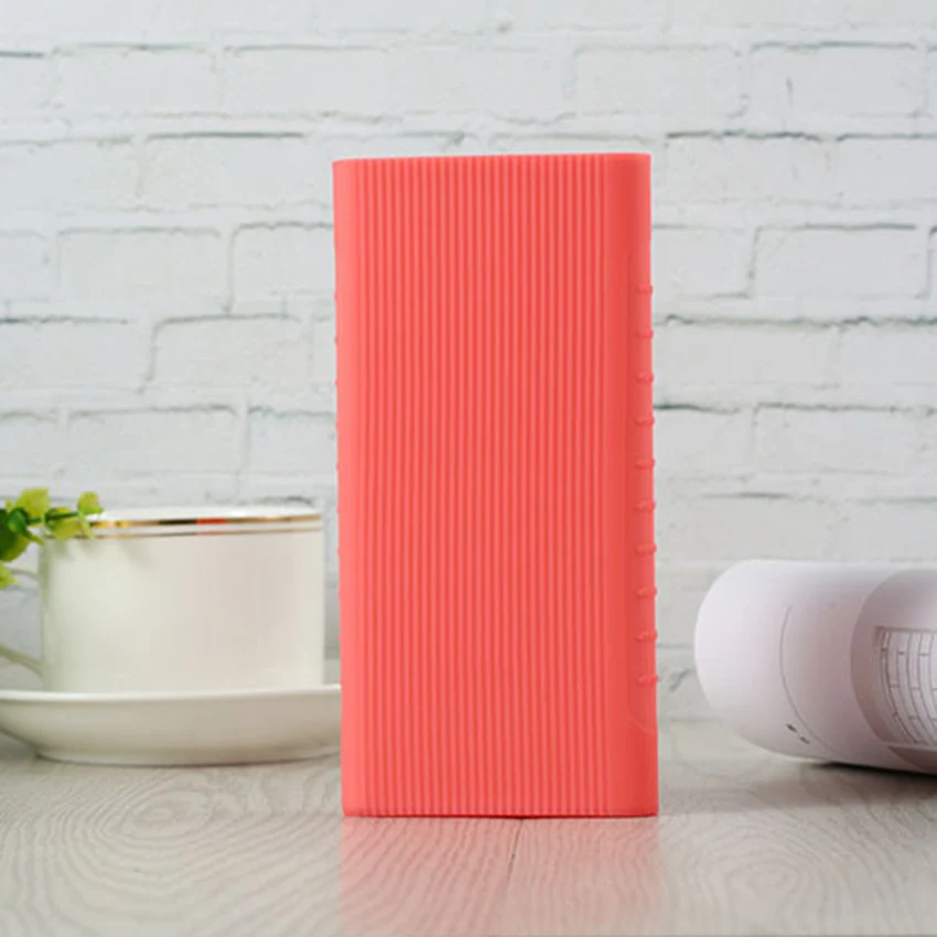 Для Xiaomi power Bank 2 10000 mAh мягкий силиконовый защитный Противоскользящий чехол Внешняя батарея, крышка с резьбой цветная кожа