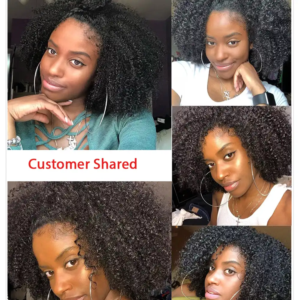 100 Human Hair Kinky Curly U Part Wigs 100 Unprocessed Indian Glueless Curl 250 Density Afro Kinky Curly Opening Wig For Women Human Hair Lace Wigs Aliexpress
