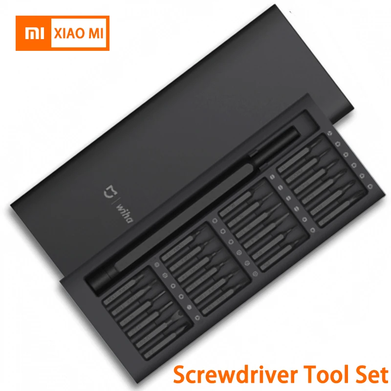 Xiaomi Mijia Wiha 24 en 1 de precisión de 60HRC Bits magnéticos Xiaomi casa Kit de herramientas de reparación de Mini herramienta caja negro