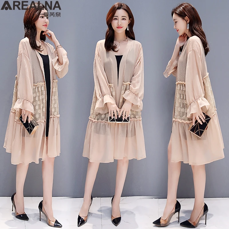 

Blouses woman 2019 Summer Thin chiffon Blouse Kimono Cardigan Women's Beach Tops plus size Long Sunscreen Shirts camisas mujer