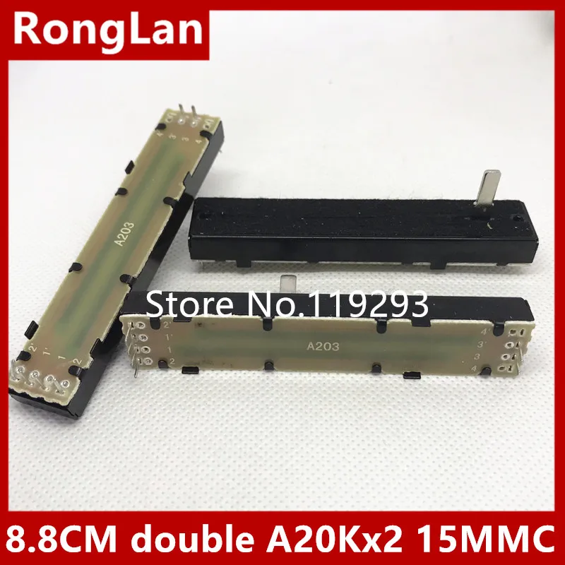 

[BELLA] 8.8cm 88mm double- fader potentiometer A20K A20Kx2 [ internal wiring foot ] 15MMC--10PCS/LOT