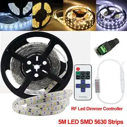 Нет-Водонепроницаемый SMD5630 Светодиодные ленты теплый белый свет 5 м 300 60leds/m + DC Женский разъем + 11 кнопок пульта дистанционного управления