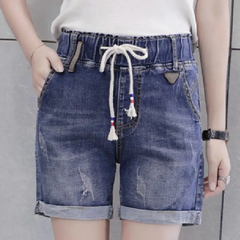 New Women's Elastic Waist Jeans High Waist Stretch Denim Shorts Jeans Feminino Brand Summer Plus Size shorts