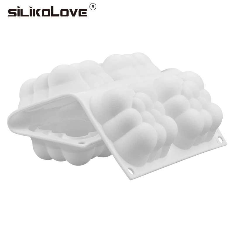 SILIKOLOVE 3D облако Торт Плесень силиконовые мусс формы квадратный пузырь формы для выпечки 6 полостей