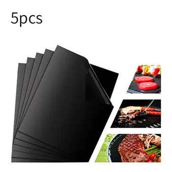 

2/5Pcs Non-stick BBQ Grill Mat Barbecue Baking Liners Reusable Teflon Cooking Grilling Sheet Pad Microwave Oven Kitchen Tool