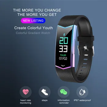 

2019 New LV08 Color Screen Heart Rate Monitoring Smart Bracelet IP67 Waterproof Wireless Bluetooth For IOS / Android