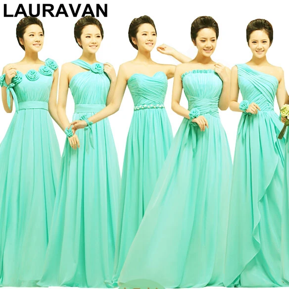 

vestidos festa turquoise blue green girls Women plus size chiffon bridesmaid dresses bride maids plus size bridemaid dress 2020