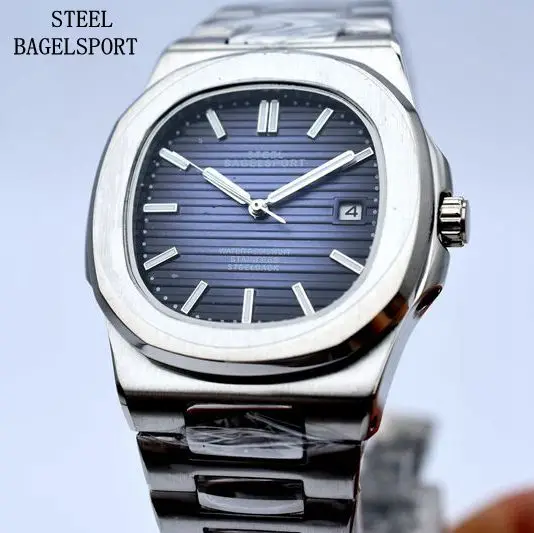 

STEELBAGELSPORT Brand Luxury Automatic Mechanical Watch Classic Dial 40mm Full Steel Sport Watch Men Business Clock Fashion Gift